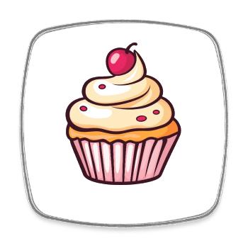 Pastel Cupcake Cerise Baiser - Magnet carré - blanc - Devant