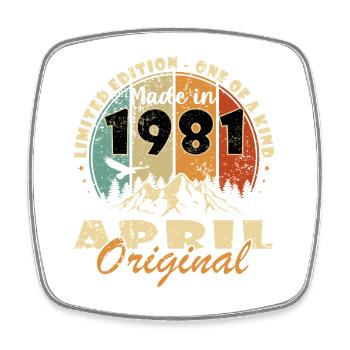 1981 Original Berg Limited Edition - Viereckiger Kühlschrankmagnet - Weiß - Vorne