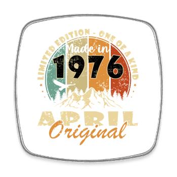 Jubilee year April 1976 - Square fridge magnet - white - Front