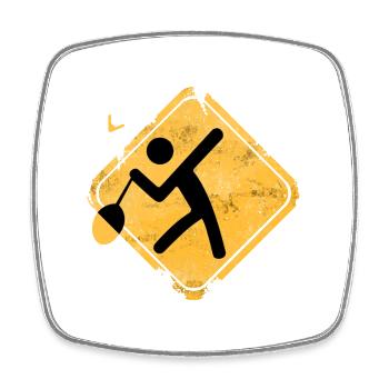 Signe YoYo Diamant Jaune - Magnet carré - blanc - Devant
