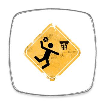 Basketball Jump Sign Graphic - Square fridge magnet - white - Front