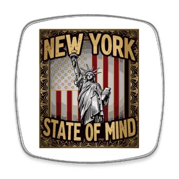 Statue de la Liberté de New York Vintage USA - Magnet carré - blanc - Devant