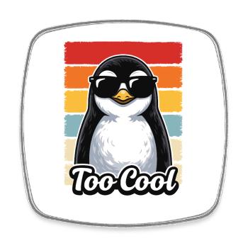 Trop cool t-shirt rétro de lunettes de soleil Penguin - Magnet carré - blanc - Devant