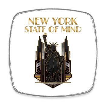 Statue de la Liberté de New York Vintage USA - Magnet carré - blanc - Devant