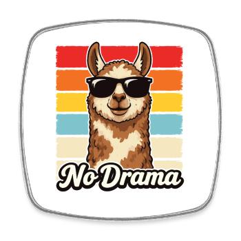 No Drama Lunettes de soleil rétro Alpaga Drôle - Magnet carré - blanc - Devant