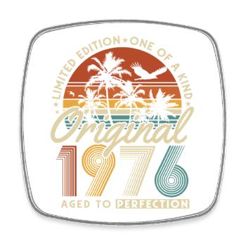 Cadeau d’anniversaire du 50e anniversaire Vintage Vintage 1976 - Magnet carré - blanc - Devant