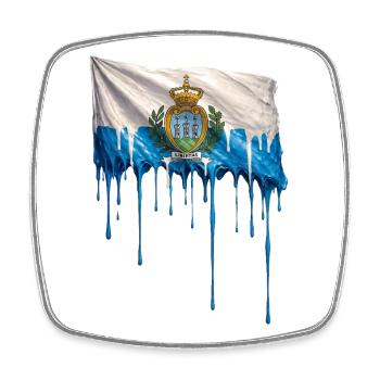 Flagge San Marino Tropfenkunst - Viereckiger Kühlschrankmagnet - Weiß - Vorne