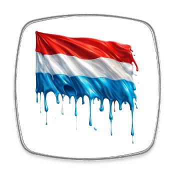 Luxemburg Colorful Paint - Viereckiger Kühlschrankmagnet - Weiß - Vorne