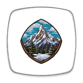 Berggipfel Schildemblem Berge - Viereckiger Kühlschrankmagnet - Weiß - Vorne