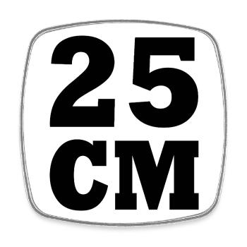 25 cm - Magnet carré - blanc - Devant