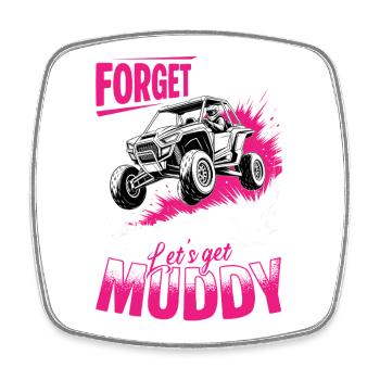 UTV Off Road Girl Woman 4 Wheeler Side by side - Viereckiger Kühlschrankmagnet - Weiß - Vorne