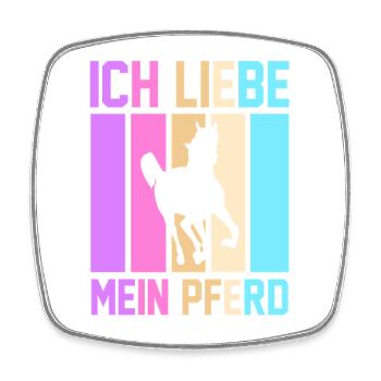 Reiten Pferdeliebhaber Reiterhof Pferde - Viereckiger Kühlschrankmagnet - Weiß - Vorne