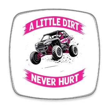 UTV Off Road Girl Woman 4 Wheeler Side by side - Viereckiger Kühlschrankmagnet - Weiß - Vorne