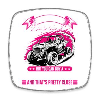 UTV Off Road Girl Woman 4 Wheeler Side by side - Viereckiger Kühlschrankmagnet - Weiß - Vorne