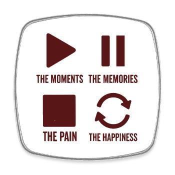 Pleine conscience, moments, souvenirs, bonheur - Magnet carré - blanc - Devant