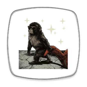 Baby Monkey Punch - Square fridge magnet - white - Front
