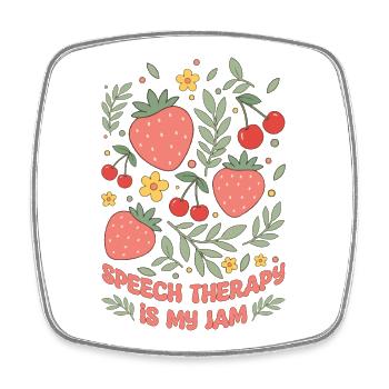 SLP Speech Therapy Is My Jam Speech Language - Square fridge magnet - white - Front