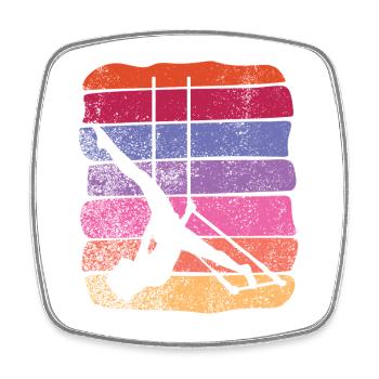Aerialist Vintage Cloud Swing Trapez - Viereckiger Kühlschrankmagnet - Weiß - Vorne