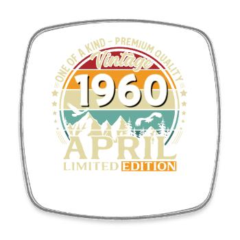 Cadeau du 66e anniversaire Mari Original avril 1960 - Magnet carré - blanc - Devant