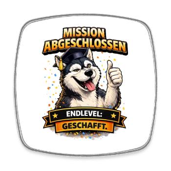 Abschlussklasse Misson Abgeschlossen Schulabgänger - Viereckiger Kühlschrankmagnet - Weiß - Vorne