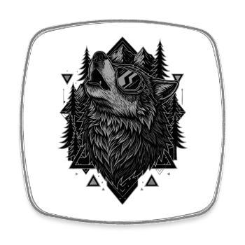 Stay Wild Wolf Outdoor - Viereckiger Kühlschrankmagnet - Weiß - Vorne