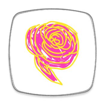 Ranunculus - Square fridge magnet - white - Front