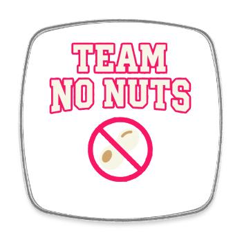 Team No Nuts mit Erdnuss Symbol - Viereckiger Kühlschrankmagnet - Weiß - Vorne
