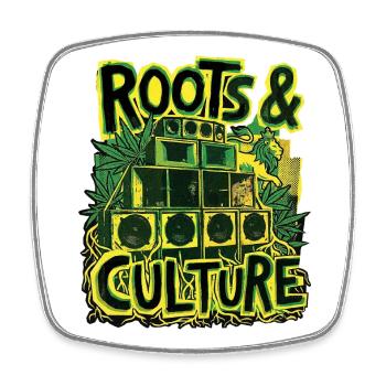 Roots Culture Dub Reggae - Viereckiger Kühlschrankmagnet - Weiß - Vorne