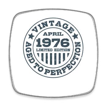 Vintage avril 1976 Édition limitée Circle - Magnet carré - blanc - Devant