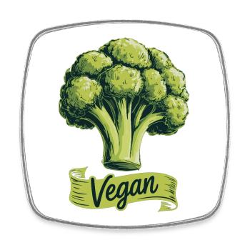 T-shirt végan brocoli Nutrition du mode de vie végan - Magnet carré - blanc - Devant