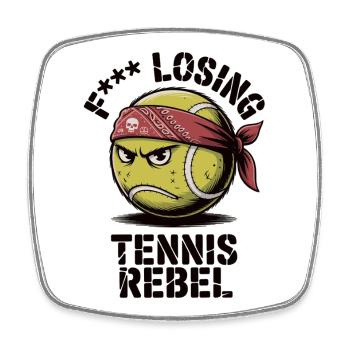 Joueuse de tennis en train de perdre Tennis Rebel - Magnet carré - blanc - Devant