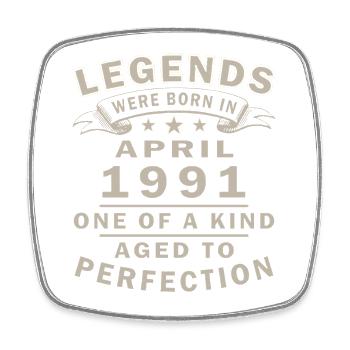 Cadeau d’anniversaire vintage d’avril 1991 - Magnet carré - blanc - Devant
