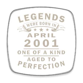 Légendes nées en avril 2001 — Uniques en leur genre - Magnet carré - blanc - Devant