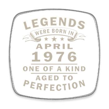Birthday present April 1976 - Square fridge magnet - white - Front