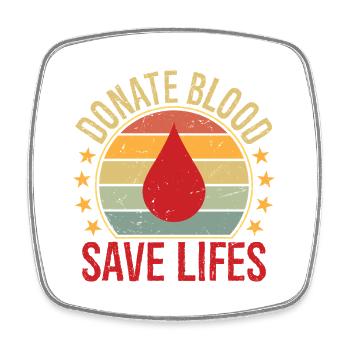 Spenden von Blut Safe Lives – Bewusstsein für Blutspenden - Viereckiger Kühlschrankmagnet - Weiß - Vorne