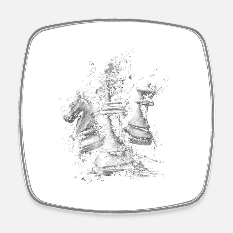 Chess Pieces Explosion Design Dynamic Board - Square fridge magnet - white