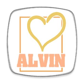 Alvi en amour - Magnet carré - blanc - Devant