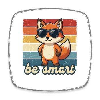 Idée cadeau de chemise Funny Fox Be Smart - Magnet carré - blanc - Devant