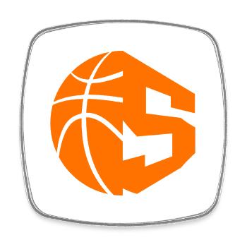 NON. 5 BASKETBALL NUMÉRO 5 BASKETBALL 5E ANNIVERSAIRE - Magnet carré - blanc - Devant