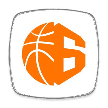 NR. 6 BASKETBALL NUMMER 6 BASKETBALL 6. GEBURTSTAG - Viereckiger Kühlschrankmagnet - Weiß - Vorne
