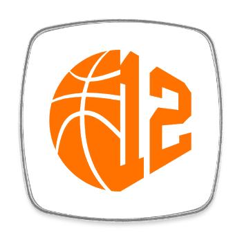 NUMMER 12 BASKETBALL 12. GEBURTSTAG - Viereckiger Kühlschrankmagnet - Weiß - Vorne
