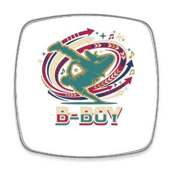 Breakdance B-Boy Hip Hop Streetdance - Magnet carré - blanc - Devant