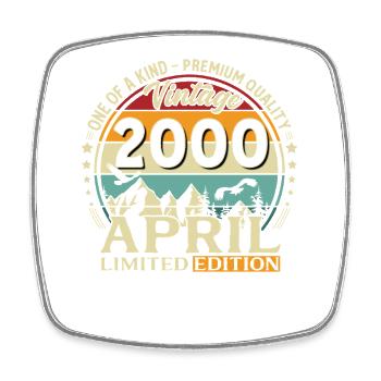 26. Geburtstag Geschenk Mann Original April 2000 - Viereckiger Kühlschrankmagnet - Weiß - Vorne