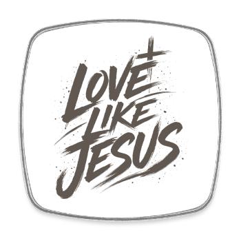 Jesus Tshirt Love Like Jesus Christliches Geschenk - Viereckiger Kühlschrankmagnet - Weiß - Vorne