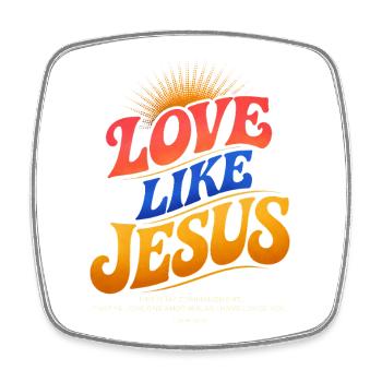 Jesus Tshirt Love Like Jesus Christliches Geschenk - Viereckiger Kühlschrankmagnet - Weiß - Vorne