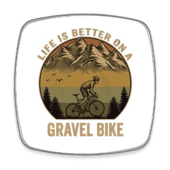 Gravel Bike Mountains Aventure à vélo rétro - Magnet carré - blanc - Devant