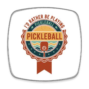 Pickleball, je préférerais jouer à un joueur drôle, mon amour - Magnet carré - blanc - Devant