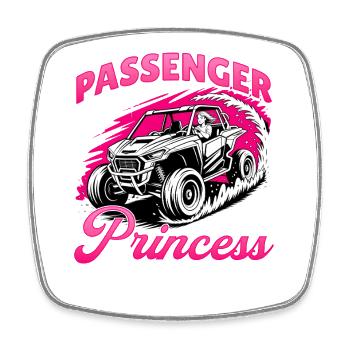 UTV Off Road Girl Woman 4 Wheeler Side by side - Viereckiger Kühlschrankmagnet - Weiß - Vorne