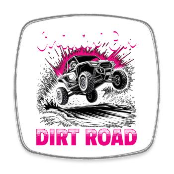 UTV Off Road Girl Woman 4 Wheeler Side by side - Viereckiger Kühlschrankmagnet - Weiß - Vorne
