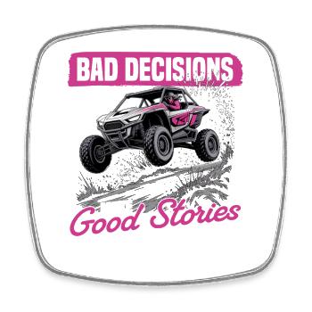 UTV Off Road Girl Woman 4 Wheeler Side by side - Viereckiger Kühlschrankmagnet - Weiß - Vorne
